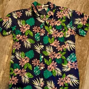 Boys Tropical Button Down Short Sleeved Shirt